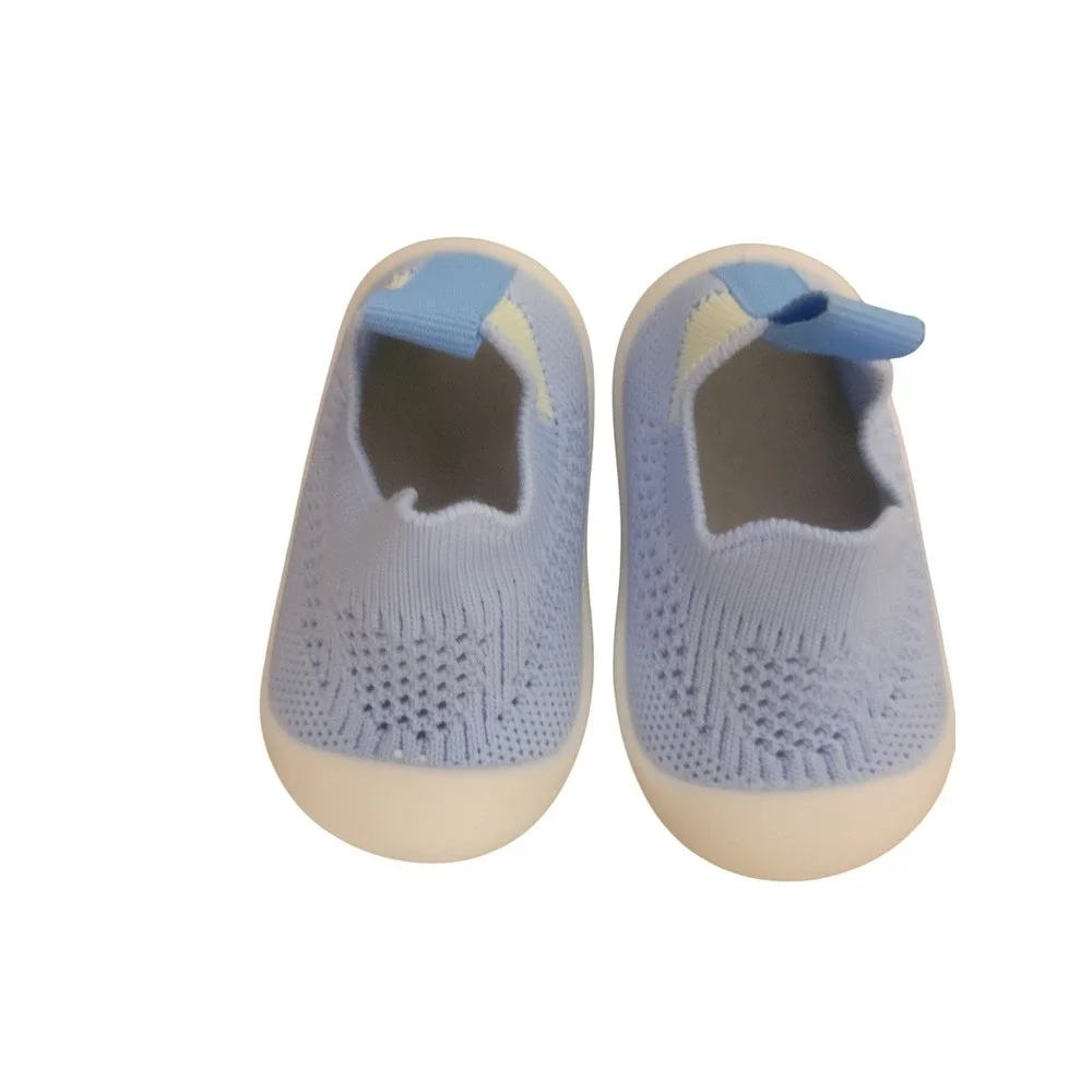 Baby Light Blue Knit Walking Shoes Slip On First Walkers Size 13 115mm‎